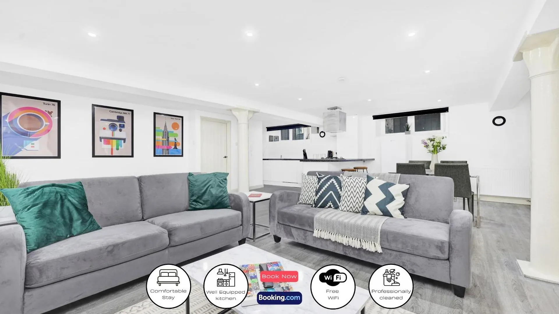 2 Bed Basement Apartment Short Term Rental & Flexible Renting Shoreditch With Free Wifi ! location
